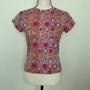 Y2K Cruel Girl Psychadelic Optical Illusion Op Art Baby Tee